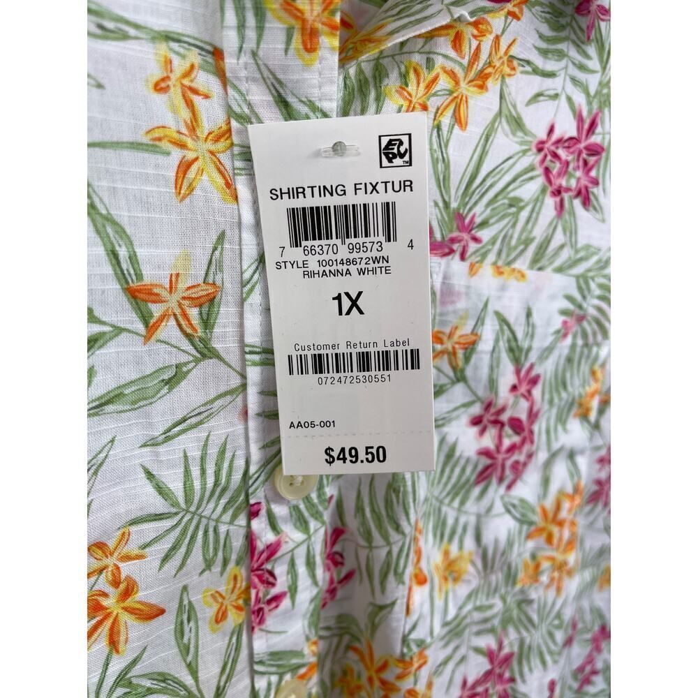 Style & Co Floral Button Up Shirt 1X - Picture 4 of 5